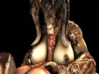 Snake porn with snake creature sucking huge cock and getting pound